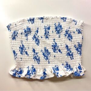 Hollister floral blue tube top